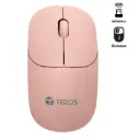 Mouse óptico inalámbrico TEROS TE-1218S, 1000 DPI, receptor USB, 3 botones Rosado