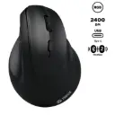 Mouse Teros TE-5169N, Inalámbrico Doble Modo: 2.4G+Bluetooth, 2400 DPI, Vertical, Negro