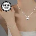 Collar y pulsera chic con dije de corazón